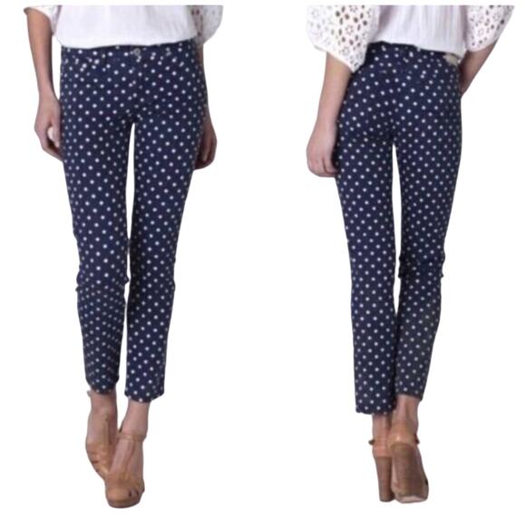 AG Adriano Goldschmied Stevie Ankle Slim Straight Leg in Dot Navy Jeans Size 27R - Picture 1 of 7